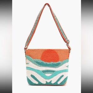 America & Beyond EMBELLISHED MESSENGER CROSSBODY Bag / Purse Make Waves